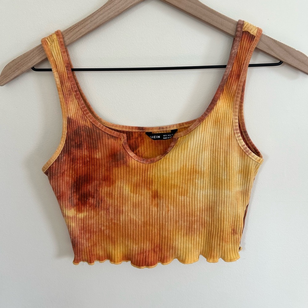 Orange and Yellow Tie-Dye going out top